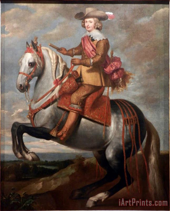 Gaspar de Crayer Equestrian Painting of Infant Cardinal Don Fernando of Austria Art Print