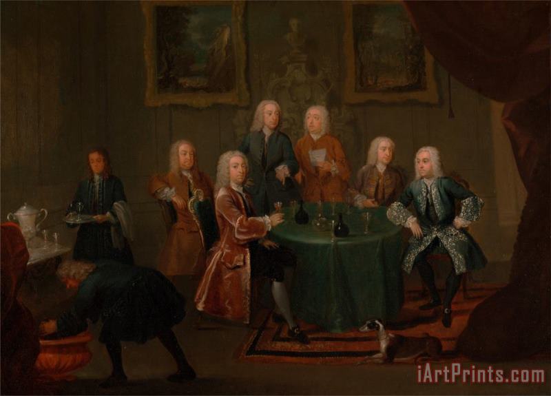The Brothers Clarke with Other Gentlemen Taking Wine painting - Gawen Hamilton The Brothers Clarke with Other Gentlemen Taking Wine Art Print