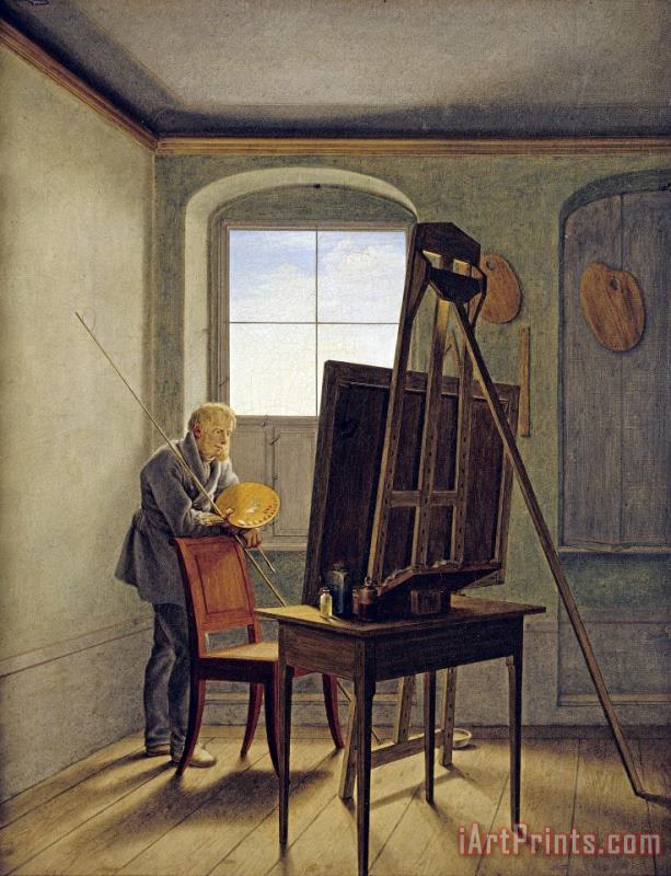Caspar David Friedrich in His Studio painting - Georg Friedrich Kersting Caspar David Friedrich in His Studio Art Print