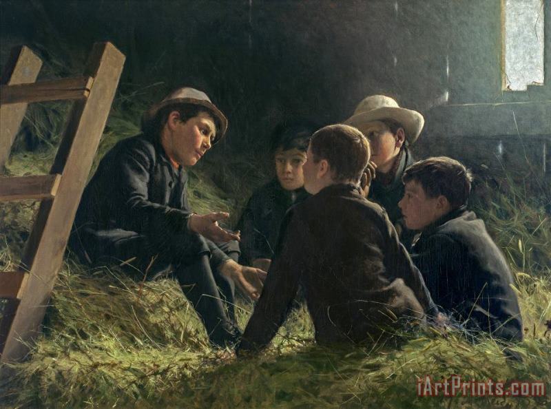 The Story painting - George Agnew Reid The Story Art Print