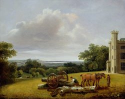 George Arnald Loading a Timber Wagon at Cave Castle Yorkshire