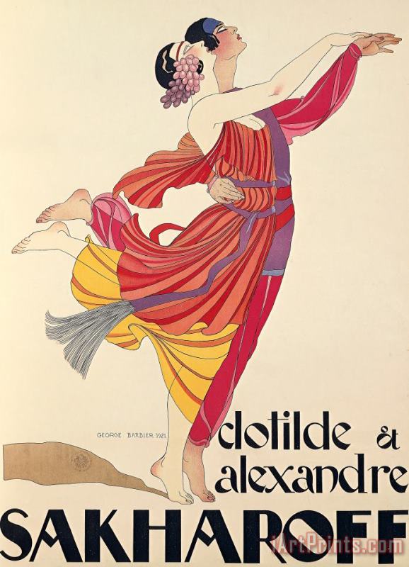 George Barbier Clotilde And Alexandre Sakharoff Art Print