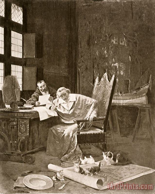 Richelieu And His Cats painting - George Barrie Richelieu And His Cats Art Print