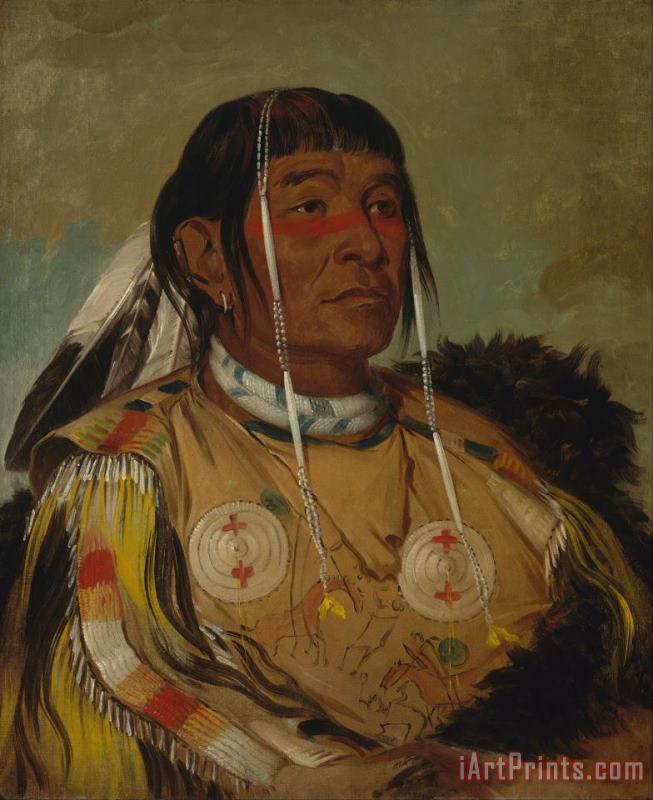 George Catlin Sha Co Pay, The Six, Chief of The Plains Ojibwa Art Print