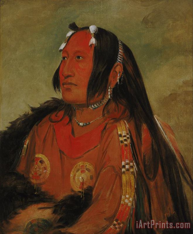 Wi Jun Jon, Pigeon's Egg Head (the Light), a Distinguished Young Warrior painting - George Catlin Wi Jun Jon, Pigeon's Egg Head (the Light), a Distinguished Young Warrior Art Print