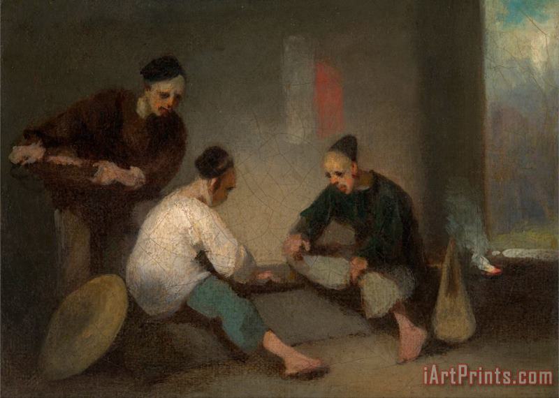 George Chinnery Chinese Gamblers Art Painting