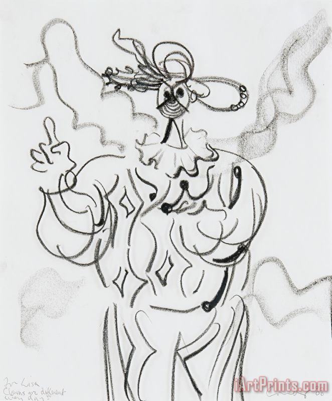 George Condo Clown for Lisa, 1988 Art Print