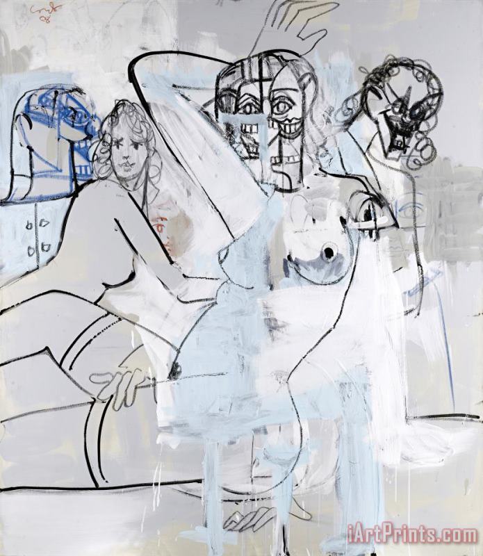 Female Composition, 2008 painting - George Condo Female Composition, 2008 Art Print