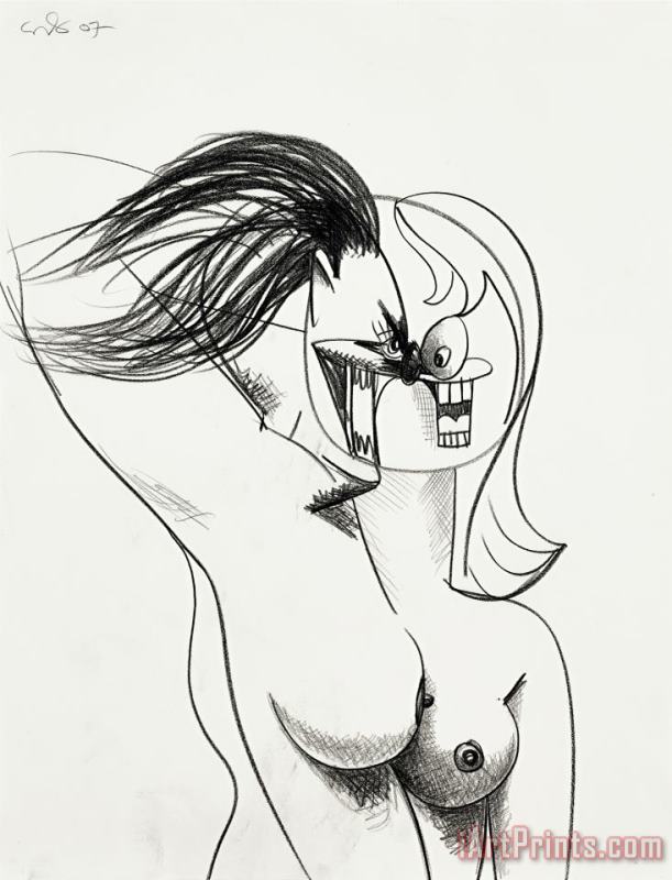 Female Nude Composition, 2007 painting - George Condo Female Nude Composition, 2007 Art Print