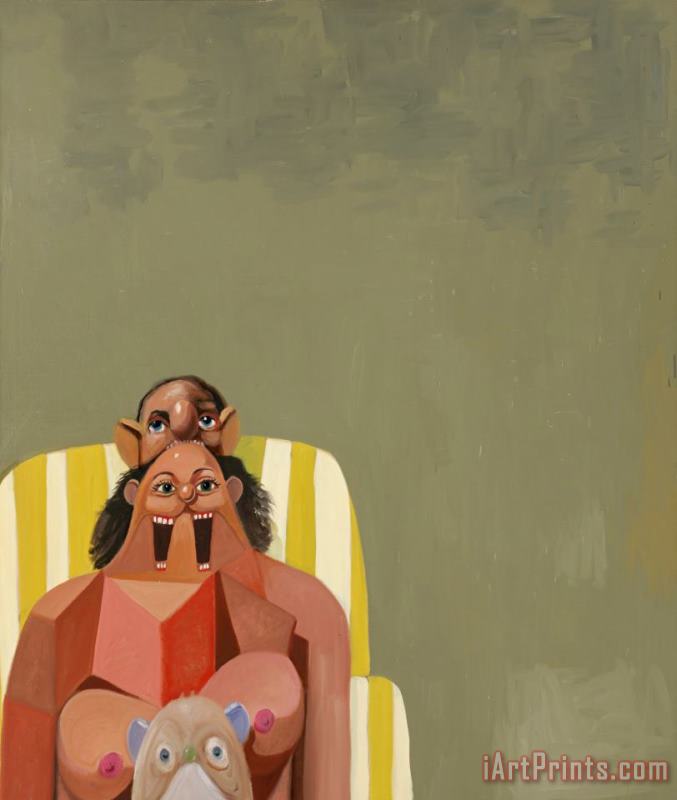 George Condo Green Seated Woman Art Print