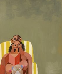 George Condo Green Seated Woman