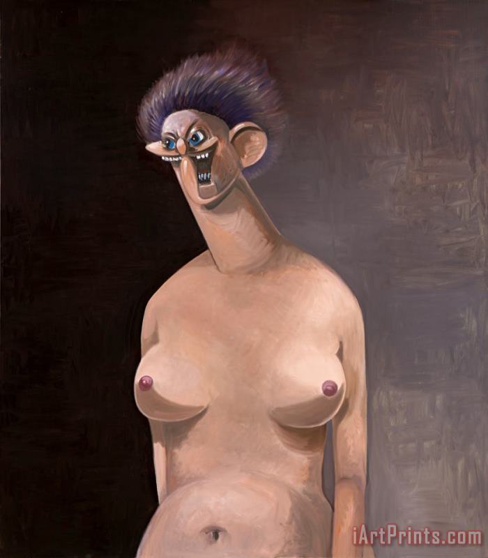 George Condo Nude with Purple Hair Art Print