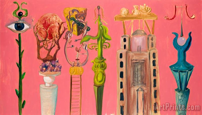 George Condo Pink Fantasy Art Painting