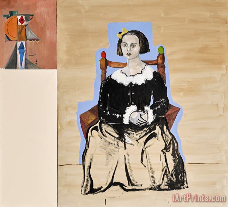 George Condo Seated Figure with Abstraction Art Print