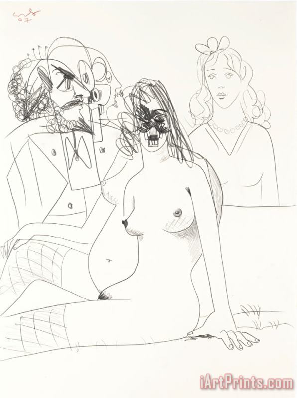 Seated Nude, 2007 painting - George Condo Seated Nude, 2007 Art Print