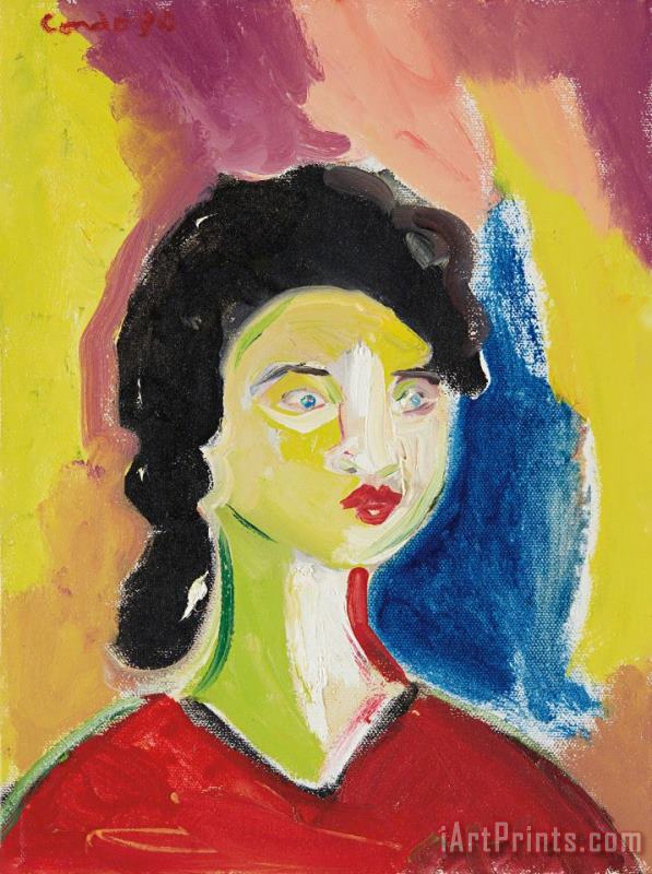 Woman, 1990 painting - George Condo Woman, 1990 Art Print
