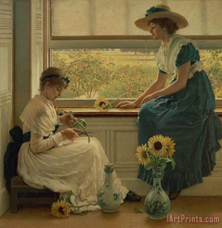 Sun and Moon Flowers painting - George Dunlop Leslie Sun and Moon Flowers Art Print
