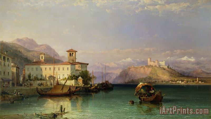 Arona and the Castle of Angera Lake Maggiore painting - George Edwards Hering Arona and the Castle of Angera Lake Maggiore Art Print