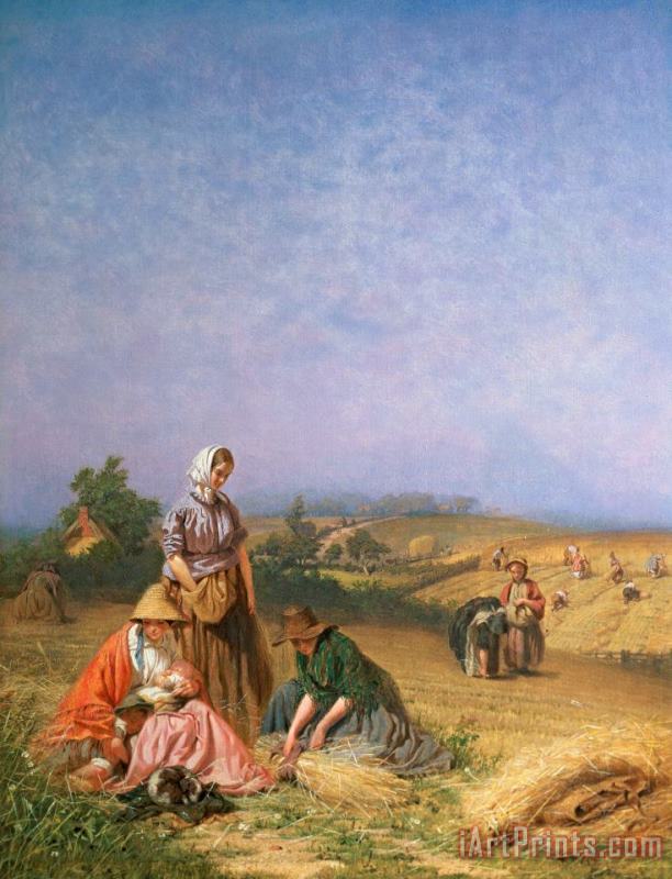 Gleaning painting - George Elgar Hicks Gleaning Art Print