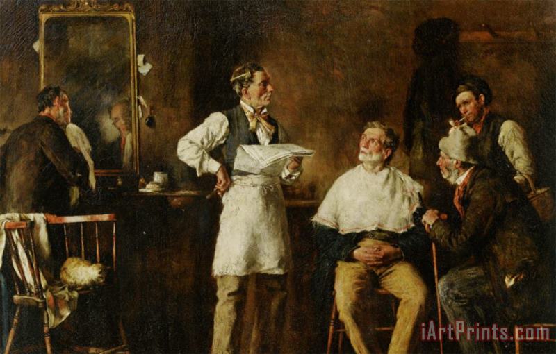 The Barbers Shop painting - George Elgar Hicks The Barbers Shop Art Print