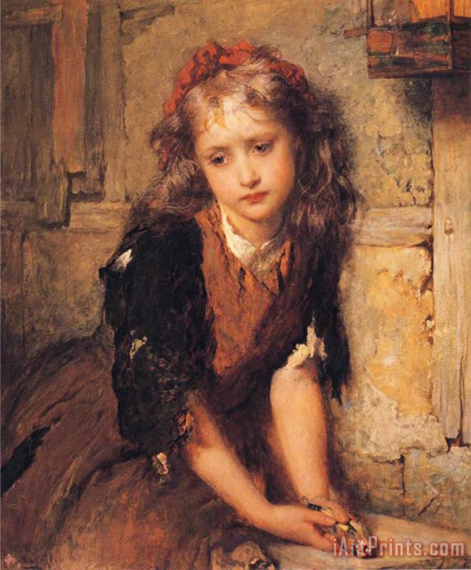 The Dead Goldfinch painting - George Elgar Hicks The Dead Goldfinch Art Print