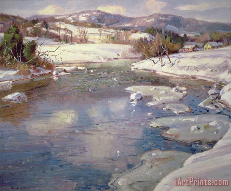 Valley Stream in Winter painting - George Gardner Symons Valley Stream in Winter Art Print