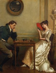 George Goodwin Kilburne A Game Of Chess painting