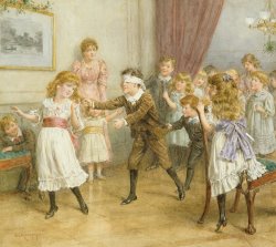 George Goodwin Kilburne Blind Mans Buff painting