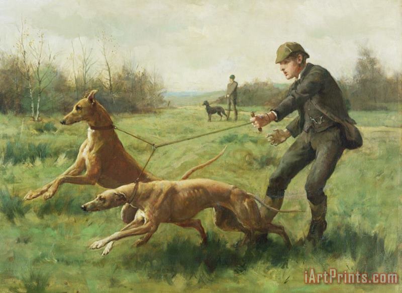 George Goodwin Kilburne Exercising Greyhounds Art Painting