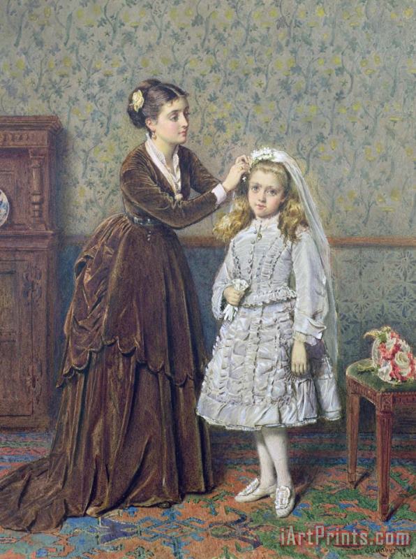 Her First Communion painting - George Goodwin Kilburne Her First Communion Art Print