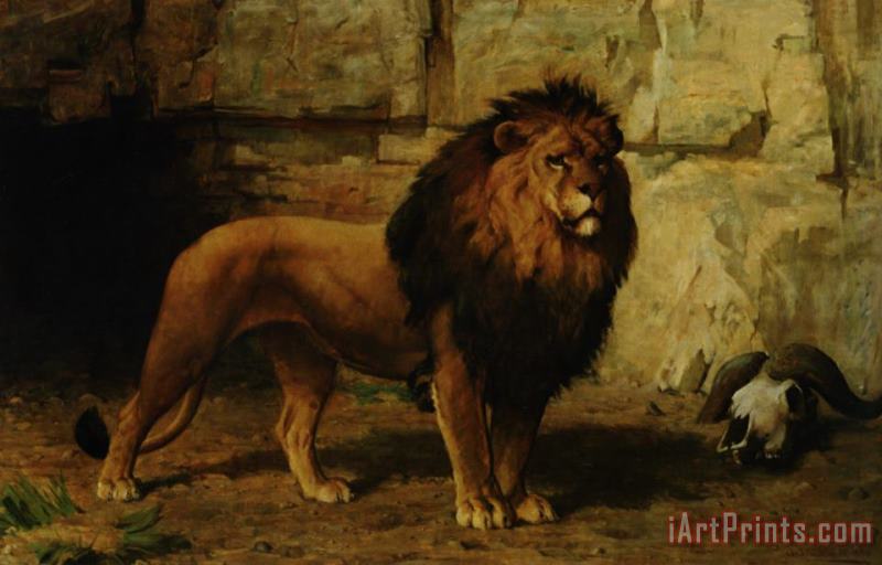 George Goodwin Kilburne Lion Guarding His Den Art Painting