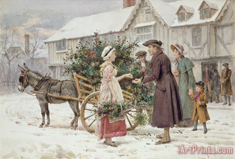 George Goodwin Kilburne The Holly Cart Art Painting