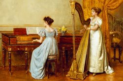 George Goodwin Kilburne The Music Room painting