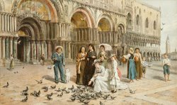 George Goodwin Kilburne The Pigeons Of St Mark S painting
