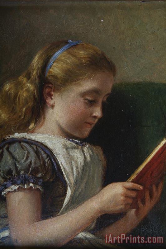Young Girl Reading painting - George Goodwin Kilburne Young Girl Reading Art Print