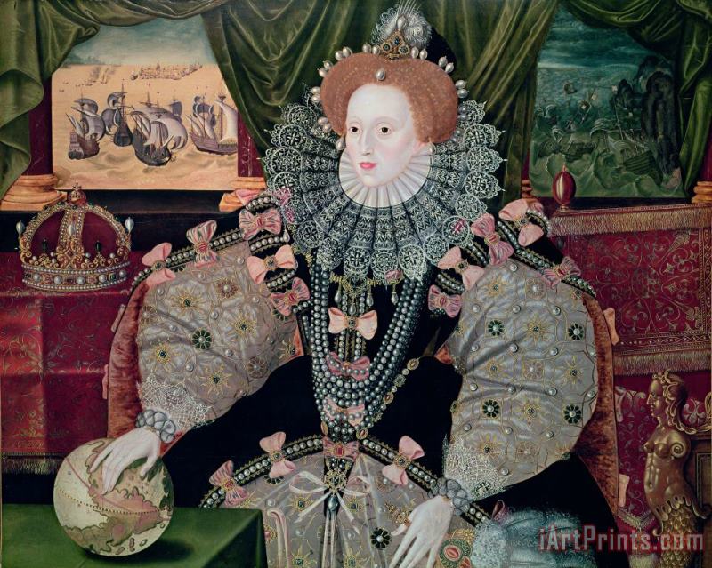 George Gower Elizabeth I Armada Portrait Art Painting