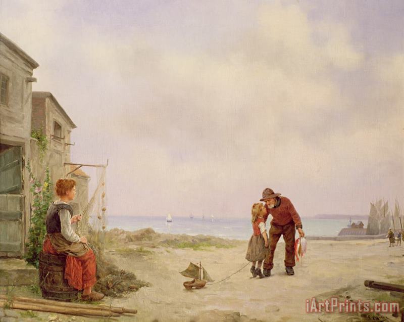 The Fisherman's Return painting - George Haquette The Fisherman's Return Art Print