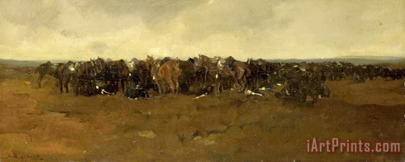 Cavalry at Repose painting - George Hendrik Breitner Cavalry at Repose Art Print