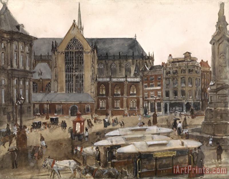 De Dam Te Amsterdam painting - George Hendrik Breitner De Dam Te Amsterdam Art Print