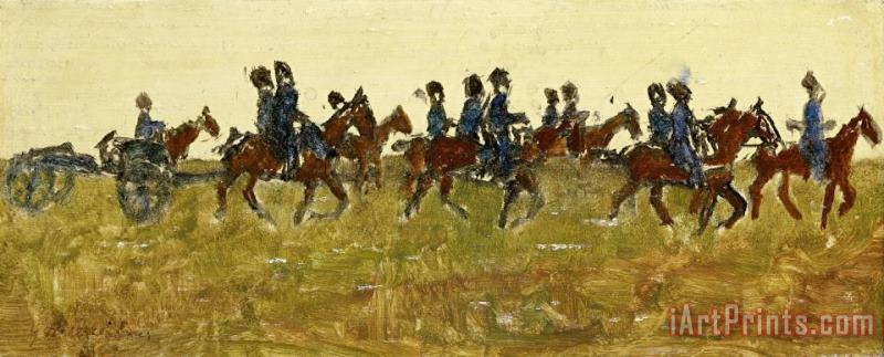 George Hendrik Breitner Hussars on Maneuver Art Painting