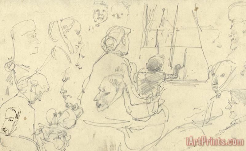 George Hendrik Breitner Schetsen Van Hoofden En Een Vrouw Met Een Kind Art Painting