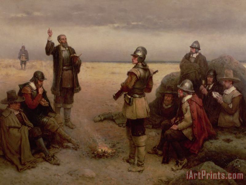George Henry Boughton The Landing of the Pilgrim Fathers Art Painting