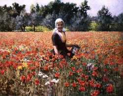 George Hitchcock The Poppy Field painting