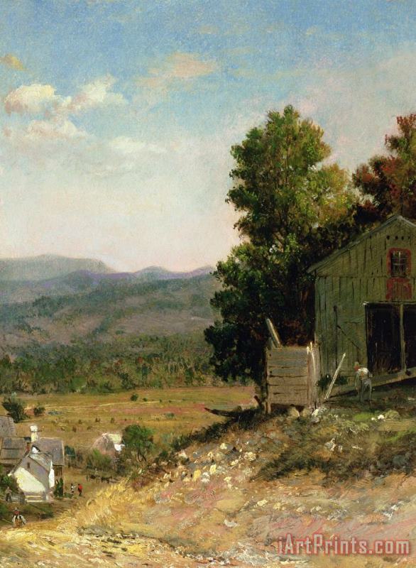 George Loring Brown Study of Old Barn in New Hampshire Art Painting