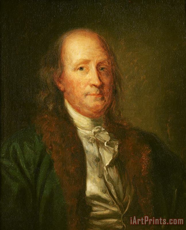 Portrait of Benjamin Franklin painting - George Peter Alexander Healy Portrait of Benjamin Franklin Art Print