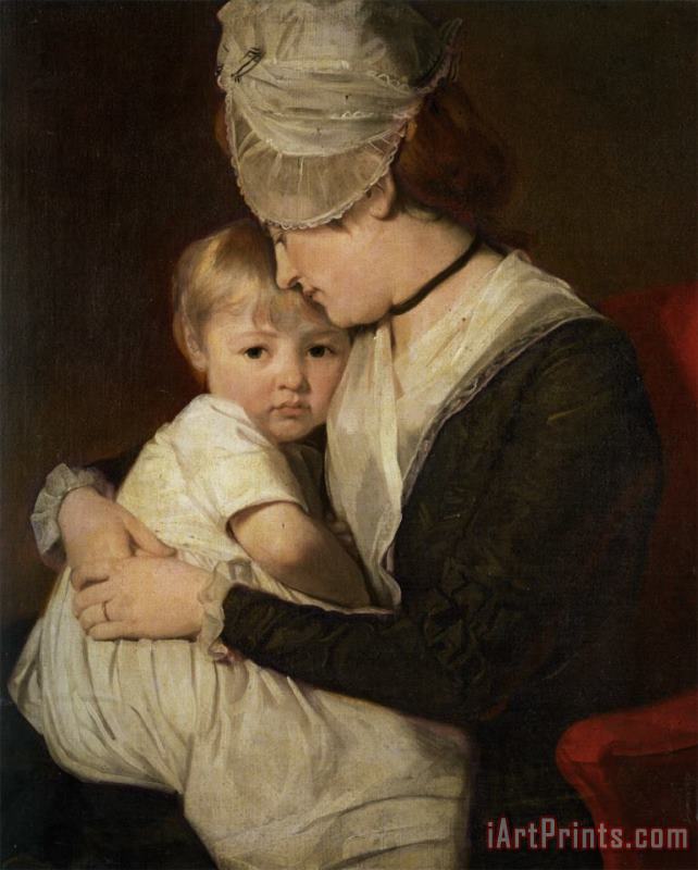 George Romney Portrait of Mrs Anne Carwardine And Her Eldest Son Thomas Art Painting