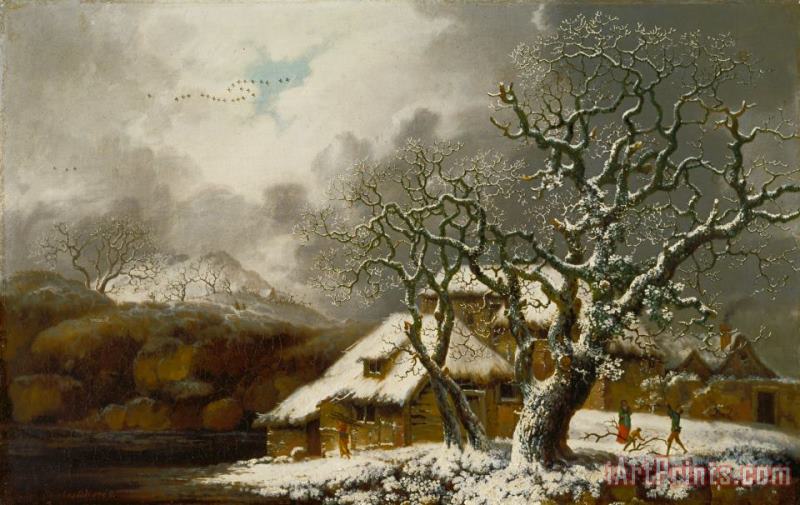 George Smith A Winter Landscape 2 Art Painting