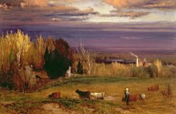George Snr Inness Sunshine After Storm or Sunset painting