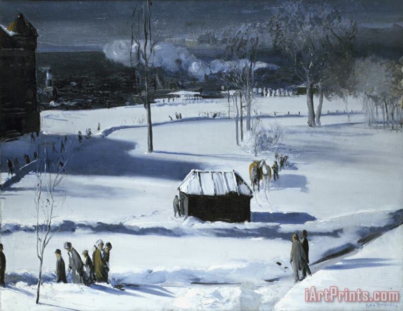 Blue Snow, The Battery painting - George Wesley Bellows Blue Snow, The Battery Art Print