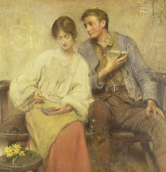 George William Joy A Dinner of Herbs painting